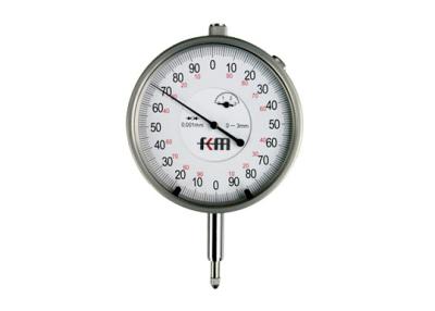 China 0-3mm Travel Metric Dial Indicator Gauge with 0.001mm Reading for sale