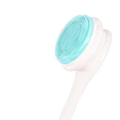 China Spinning Long Handle Wet Bath Turbo Back Scrubber Cleansing Electric Turb Foot Silicone Facial Massager Scrub Brush for sale