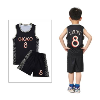 China Kid Antibacterial Nets Shape All Stars Basketball Clothes Boys Girls Basketball Tank Tops For Kids for sale