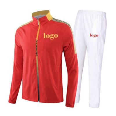 China Antibacterial Men's Red Tracksuit 2021 OEM School Sports Suits School Uniform Tracksuit Customized for sale