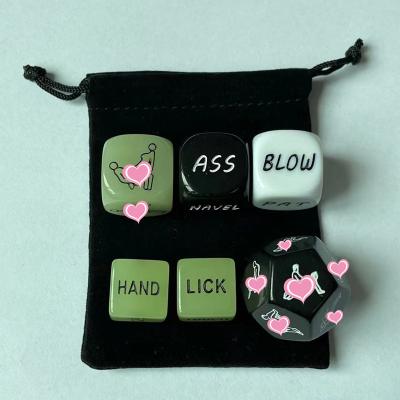 China S002 Dice Set Mood Part 16mm 19mm 20mm 25mm Dot Custom Casino Sex Dice Sex Toys Adult Game Sex Dice Dies for sale