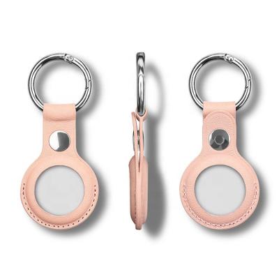 China Round Carabiner Leather By AirTag Finder New Product Launch Keys Ring Leather Used For Round Carabiner Leather By AirTag Finder for sale