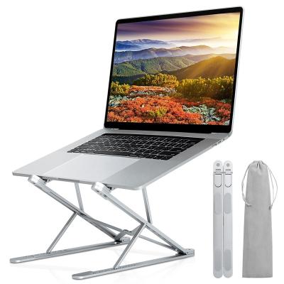 China Hot new aluminum products color silver aluminum computer stand folding design, smaller volume, easy to store for sale