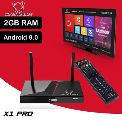 China 2021 New Pro Design Patent 2GB RAM 16GB ROM Hot Selling Android 9.0 Superbox TV 4K North America Smart Iptv Box X1 max Monsterbox X1 for sale