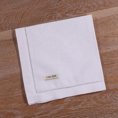 China Washable Cotton Blend Ramie N001-17 Day Dinner Towels Ladder Cloth White Dinner Towel for sale