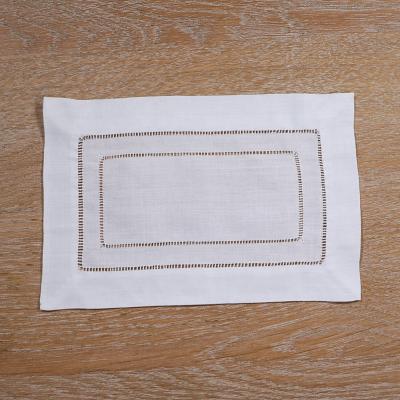 China CLASSIC N003: White Ramie/Cotton Hemmed Openwork Cocktail Towels 9