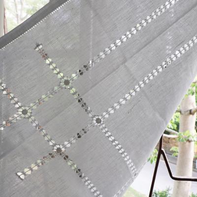 China CL001 CLASSIC: classic white ramie/hand made drawn curtain/handmade cotton yarn in work for sale