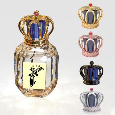 China Non Spill Glass Perfume Bottle Set Auger Crown High Grade Zinc Alloy Noble Caps for sale