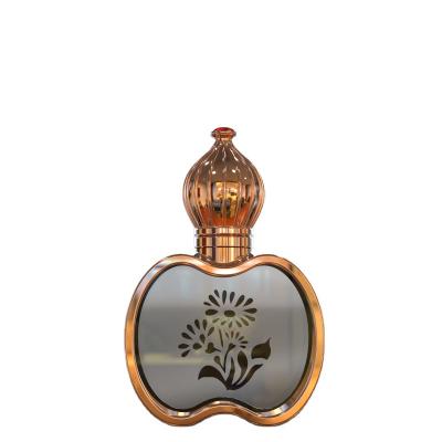 China Glass Bottle High End Personality Apple Cap Outdoor Decorative Metal Perfume Bottles for sale