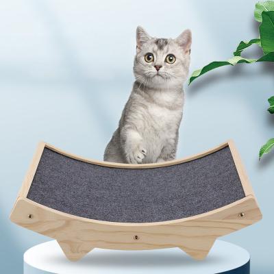 China Sustainable Custom Multifunctional Indoor Durable Natural Sisal Curved Toy Cat Scratching Board for sale