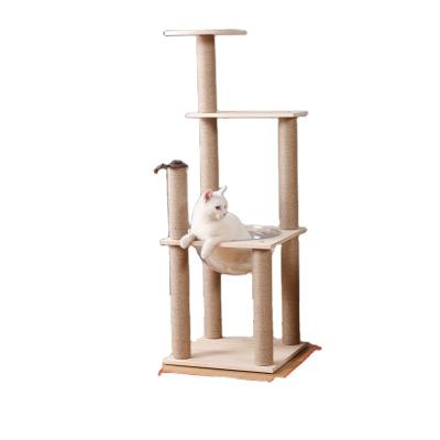 China Cat Climber High Stability Climbing Tree Furniture Sustainable Pet Scratching Post With Cat Toy Sustainable House For Cats for sale