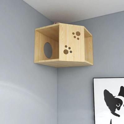 China 2023 Custom New Design Wooden Wall Mounted Activity Entertainment Sustainable Cat Nest for sale