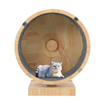 China Viable Factory Outlet Cat Exercise Wheel Indoor Treadmill with Upholstered Cat Track Fitness Weight Loss Device Pet Toy for sale