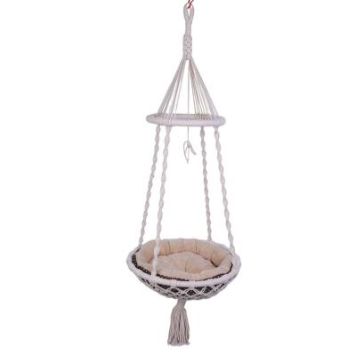 China Breathable Cat Lover Gifts Plant Nest Swing Bed Indoor Macrame Pendant Cat Hammock for sale