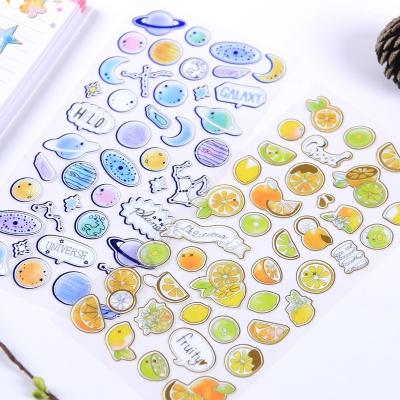 China Custom High Quality Notebook Decoration SHANLE Gold Foil Fruit Washi Sticker PVC Planet Stationery Decorative Sticker Girl Diary Sticker Vinyl Decal for sale