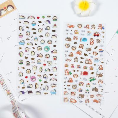 China Cartoon Sticker SHANLE Fun PVC Animal Stickers Set Stationery Custom Decorative Vinyl Diary Kids Cute Kawaii Sticker For Kids Cartoon for sale