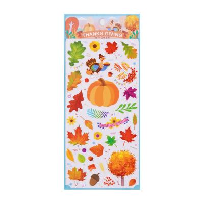 China Wholesale Cute PVC Sticker Holiday Fun Sheet Vinyl Sticker Vinyl Party Notebook Happy Thanksgiving Decoration SHANLE Kid's Happy Aesthetic Greeting Sticker for sale