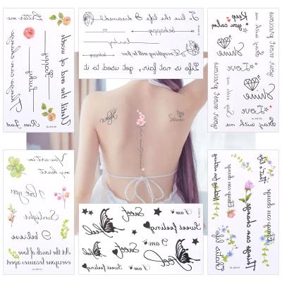 China 20 Designs SHANLE Temporary Tattoo Sticker Custom Wholesale High Quality Elegant English Body Verdict Temporary for sale