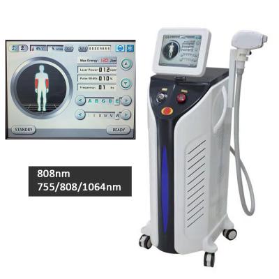 China CE 2021 popular multilingual hair removal salon two handles 755+808+1064 all skin color hair removal machine price diode laser for sale