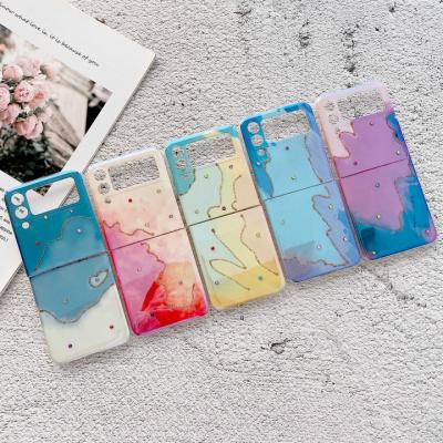 China Shiny Colorful Diamond Shockproof Shockproof IMD TPU Blu-ray Phone Case For Samsung Galaxy Z Flip 3 Z fold3 Case for sale