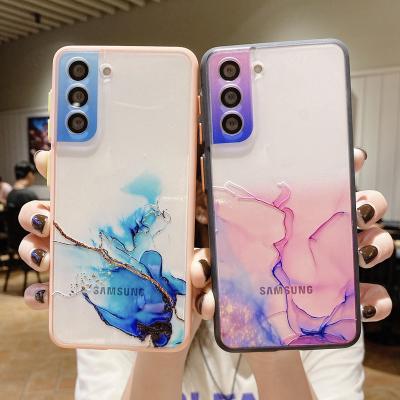 China Oil Painting Printing Marble Shockproof Matte Transparent Phone Case For Samsung Galaxy S21 plus Note20 Ultra A72 A52 A32 A21S A12 M51 for sale