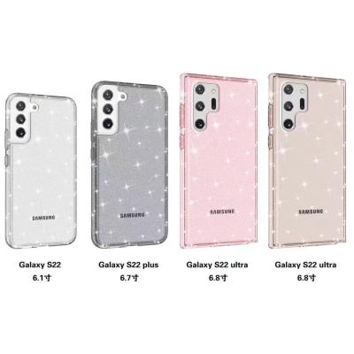 China Transparent Shockproof Glitter Phone Case For Samsung Galaxy S22 Plus S21 S20 Ultra Note 20 Clear Cases A03S A13 A33 A53 Phone Cover for sale