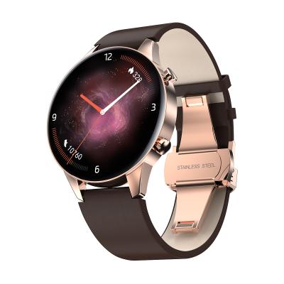 China Popular AMOLED 1.2 Inch Full Touch Screen Touch Screen Round Unisex Smart Watch LA08 For Android IOS Phone Use for sale