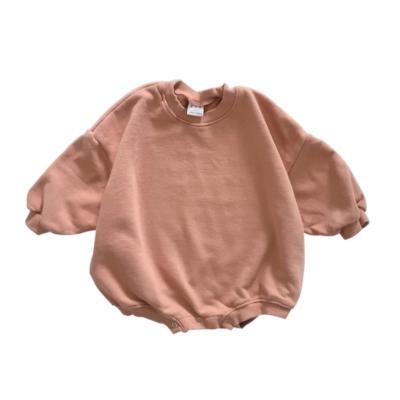 China Solid Liac Crew Neck Rompers Infant Neutral Loose Loose Comfortable Polyester/Cotton Sweater Boys Rompers for sale