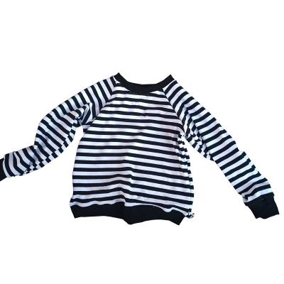 China Breathable Custom Baby And Kids Boys Long Sleeve Hoodies Shirt Striped Top for sale