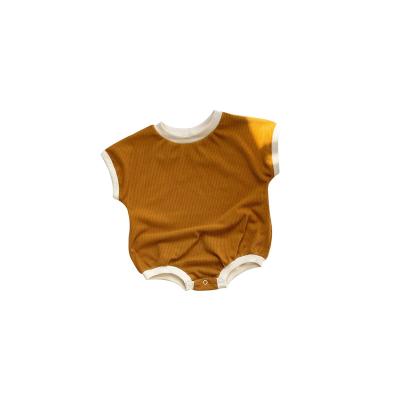 China Fashion Custom Baby Ribbed Cotton Short Sleeve Summer Rompers for sale