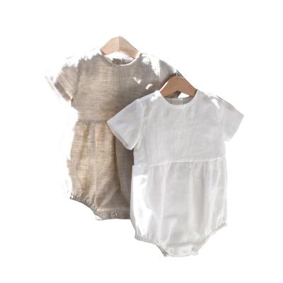 China Fashion Baby Toddler Canvas Romper Summer Short Sleeve Overalls for sale