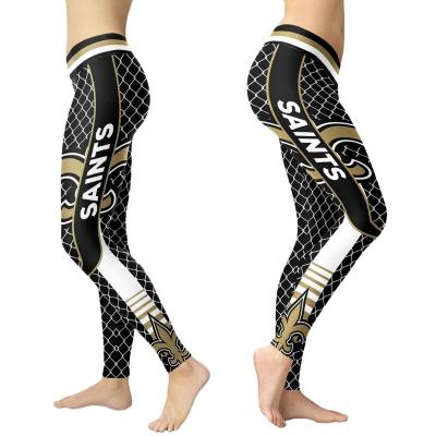 China New Orleans Holy Breathable Mardi Gras Leggings Woman Fitted Milk High Waist Silk Tights for sale