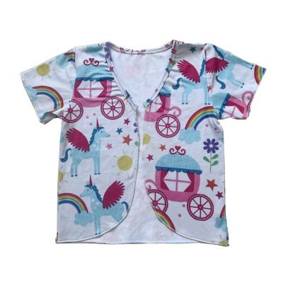 China Anti Shrink Open Front All Over Printed Kids Toddler Baby Infant Shirt for sale