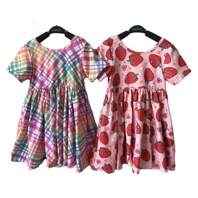 China Anti-Shrink All Over Kids Summer Clothes Girls Dress Shirts Outfits Printed Pajamas for sale