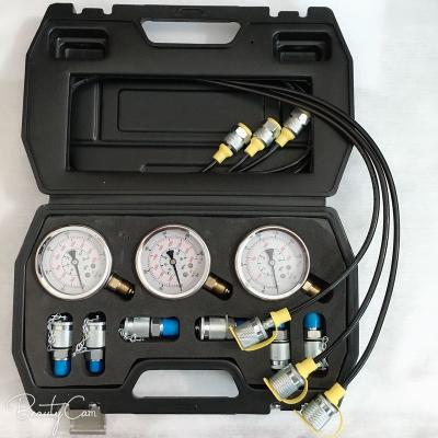 China Plastic Hydraulic Pressure Gauge Fuel Pressure Gas Pressure Hydraulic Brake Excavator Test Kit Portable Tool Box for sale