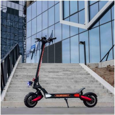 China Best Nanrobot LS7+ electric scooter 2400W*2 60V 40A 11inch 2 wheel fat tire e scooter unisex high quality adult foldable oil brake for sale