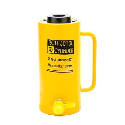 China Used for Lifting Jack Single Acting Hydraulic Hollow Yellow Hydraulic Cylinder for Construction for sale