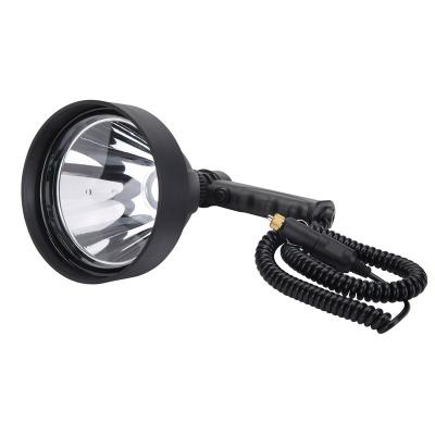 China 12V Outdoor Hand Held Rechargeable Battery Powered Torch 3.7V 3000 MAH Lithium Battery Cable Hunt Searchlight Emergency Marine Searchlight for sale