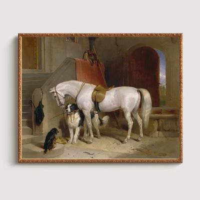 China Handmade High Quality Classic Horse Realistic Animal Horse Oil Painting On Canvas Famous Reproduction for sale