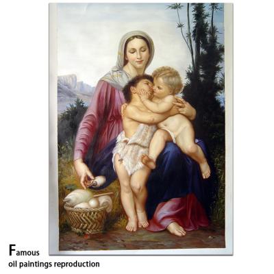 China Realistic Famous Oil Paintings On Canvas Museum Quality Handmade Madonna With Child By William Bouguereau for sale