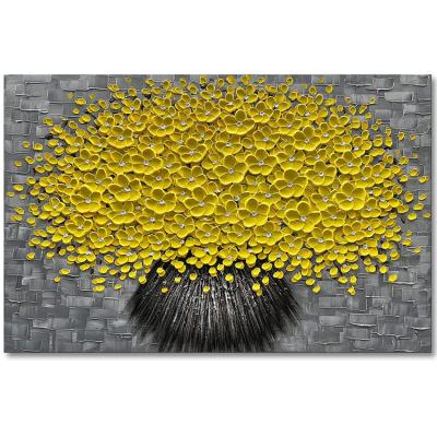 China Modern Home Decor Canvas Texture Knife Heavy Flower Art Painting 100% Handmade Flowers for sale