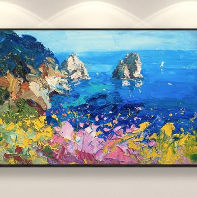 China Impressionist Capri Painting on Canvas Original Art Seascape Painting Impressionist Painting Large Wall Decor for sale