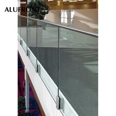 China Modern Tempered Glass Balcony Aluminum Railings System , Modern Design Frameless Balustrade for sale