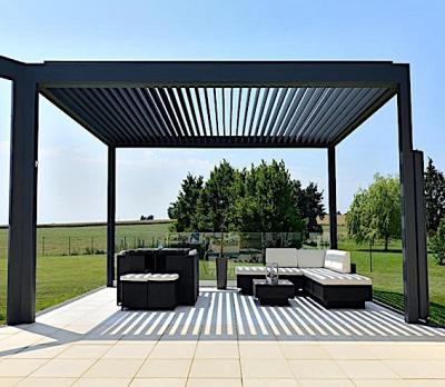 China Alufront Fixed Brand New Modern Aluminum Pergola For Villa for sale