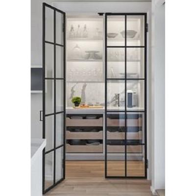 China Modern Double Glass Slim Aluminum Profile Hinged Door for sale