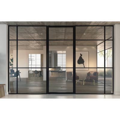 China Modern Customized Narrow Aluminum Frame Tempered Glass Sliding Door for sale