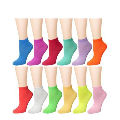 China Antibacterial Cheap Sport Cotton Short Customized Solid Matched Colorful Smart Women Ankle Socks for sale