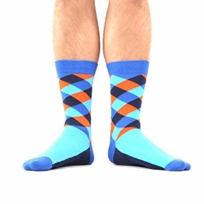 China Breathable Mens Colorful Dress Socks Fun Patterned Funky Crew Socks For Men for sale