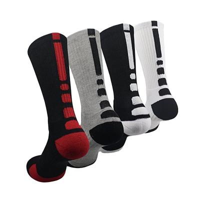 China Antibacterial Custom Logo Mens Terry Running Compression Athletic Crew Socks for sale