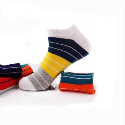 China Wholesale High Quality Breathable Mens Colorful Striped Cotton Ankle Socks for sale